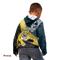 Personalised Richmond And Carlton Football Kid Hoodie Tigers BluesTogether Aboriginal Art