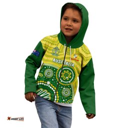 Personalised Australia Cricket Kid Hoodie Aboriginal 2023 Go Champions World Cup