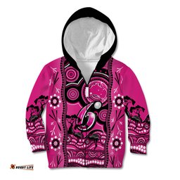 Custom Sydney Sixers Cricket Kid Hoodie Happy Australia Day Aboriginal Art