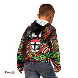 Custom St Kilda Football Aboriginal Art Kid Hoodie NAIDOC Indigenous Tribal