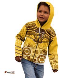 Hawthorn Football Kid Hoodie Hawks Aboriginal Mix Polynesian Pattern
