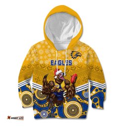 Custom Eagles Football Christmas Kid Hoodie Merry Xmas 2023 Mix Aboriginal Art