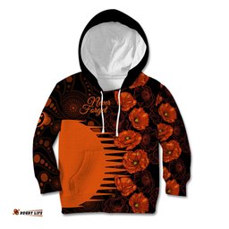 Scorchers Cricket Never Forget Custom Kid Hoodie ANZAC Day with Poppy Aboriginal