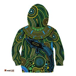Aboriginal Green - Crocodine Abstract Art Pattern Kid Hoodie TS04