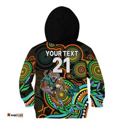 Custom Tigers Rugby Aboriginal Art Kid Hoodie NAIDOC Indigenous Tribal