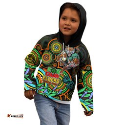 Custom Tigers Rugby Aboriginal Art Kid Hoodie NAIDOC Indigenous Tribal