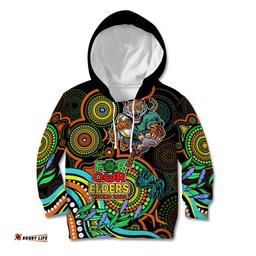 Custom Tigers Rugby Aboriginal Art Kid Hoodie NAIDOC Indigenous Tribal
