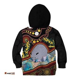 Australia Possum Kid Hoodie Aboriginal Art Mix Aussie Opal