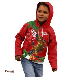 Personalised Platypus Lover Kid Hoodie Australia Merry Christmas Aboriginal