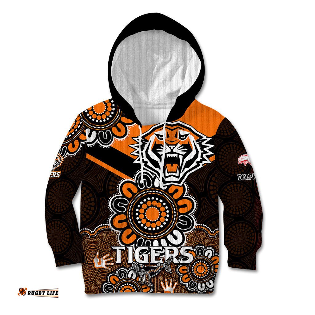 NRL Wests Tigers Combine Dolphins Rugby Kid Hoodie Aboriginal Vibe