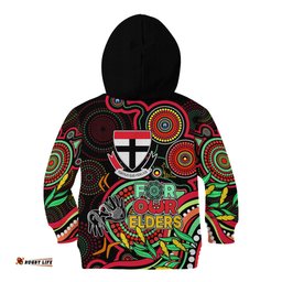 St Kilda Football Aboriginal Art Kid Hoodie NAIDOC Indigenous Tribal