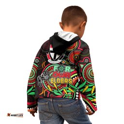 St Kilda Football Aboriginal Art Kid Hoodie NAIDOC Indigenous Tribal