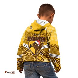 Custom Hawthorn Football Christmas Kid Hoodie Merry Xmas 2023 Mix Aboriginal Art