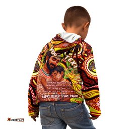 Custom Australia Father's Day Kid Hoodie Aboriginal Father and Son