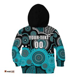 Custom Text And Number Brisbane Heat BBL Kid Hoodie Aboriginal Patterns