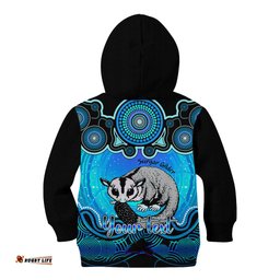 Personalised Australia Gemini Sugar Gilder Zodiac Kid Hoodie Auz Astrology Aboriginal Aqua