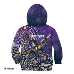 Personalised Storm Rugby Aboriginal Kid Hoodie 2024 GO Storms