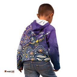 Personalised Storm Rugby Aboriginal Kid Hoodie 2024 GO Storms