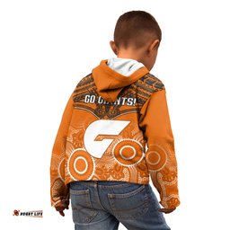 Giants Football Kid Hoodie GWS Aboriginal Mix Polynesian Pattern