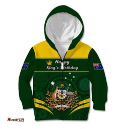 12 June Australia King Birthday Kid Hoodie Aboriginal National Color