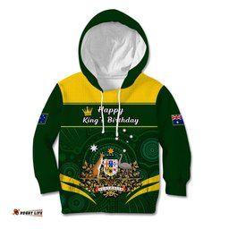12 June Australia King Birthday Kid Hoodie Aboriginal National Color