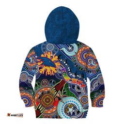 Custom NAIDOC Week 2024 Adelaide Crows Kid Hoodie Australia Aboriginal Dot Painting