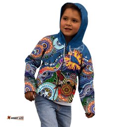 Custom NAIDOC Week 2024 Adelaide Crows Kid Hoodie Australia Aboriginal Dot Painting