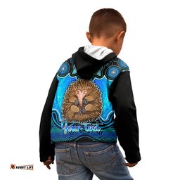 Personalised Australia Virgo Echidna Zodiac Kid Hoodie Auz Astrology Aboriginal Aqua