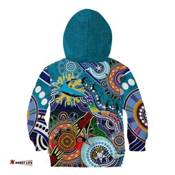 Personalised Sharks NAIDOC Week 2024 Kid Hoodie Australia Aboriginal Dot Painting