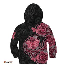 Australia Indigenous Mother's Day Kid Hoodie Aboriginal Breast Cancer Ribbon
