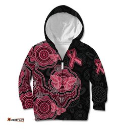 Australia Indigenous Mother's Day Kid Hoodie Aboriginal Breast Cancer Ribbon
