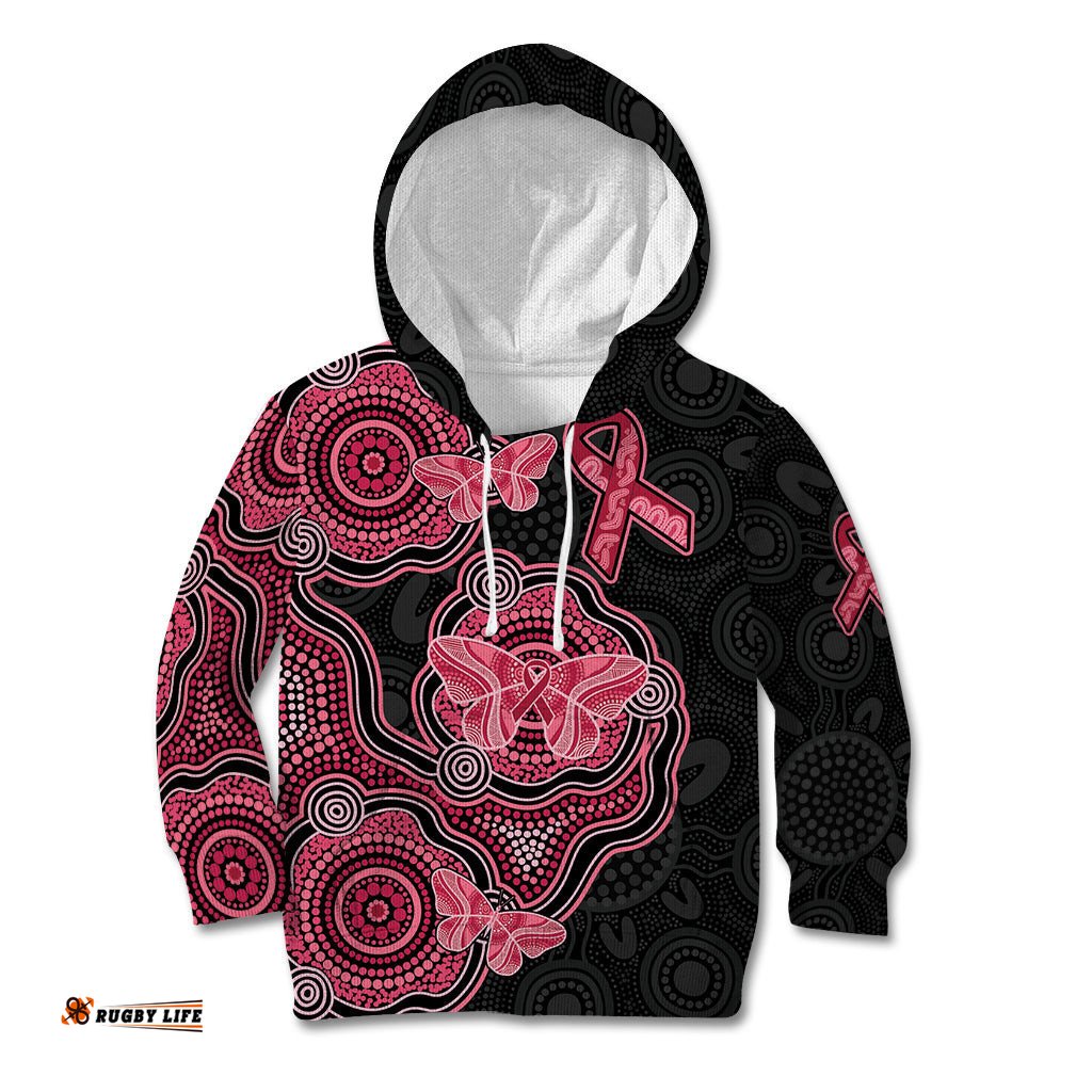 Australia Indigenous Mother's Day Kid Hoodie Aboriginal Breast Cancer Ribbon