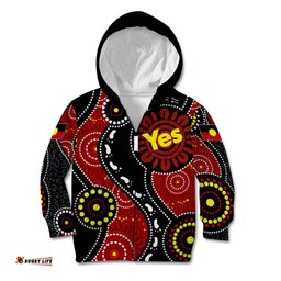 Australia Indigenous Kid Hoodie Vote Yes Aboriginal Flag Color