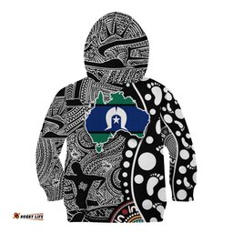 Torest Trait Islands Map Mix Aboriginal Pattern Kid Hoodie TS04