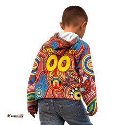 Personalised NAIDOC Week 2024 Gold Coast Suns Kid Hoodie Australian Aboriginal Hand Painting