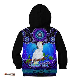 Personalised Australia Libra Cockatoo Zodiac Kid Hoodie Auz Astrology Aboriginal Blue