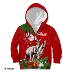 Kangaroo Lover Kid Hoodie Australia Merry Christmas Aboriginal
