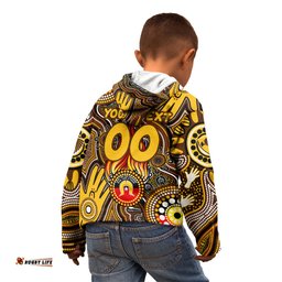 Personalised NAIDOC Week 2024 Hawthorn Hawks Kid Hoodie Australian Aboriginal Hand Painting