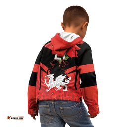 Custom Dragons Rugby ANZAC Kid Hoodie Gallipoli Soldier With Aboriginal Art