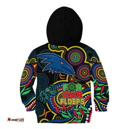 Crows Football Aboriginal Art Kid Hoodie NAIDOC Indigenous Tribal