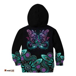 Personalised Hope Fight Suicide Prevention Awareness Kid Hoodie Aboriginal Motif