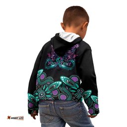 Personalised Hope Fight Suicide Prevention Awareness Kid Hoodie Aboriginal Motif