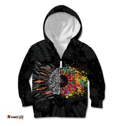 Australia Aboriginal Kid Hoodie Autism It's Okay To Be Different