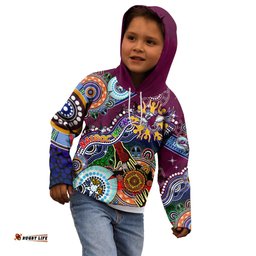 Personalised Eagles NAIDOC Week 2024 Kid Hoodie Australia Aboriginal Dot Painting