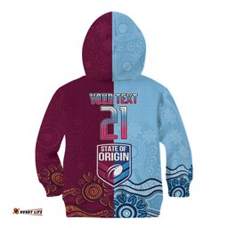 Custom QLD Cane Toad and NSW Cockroach Kid Hoodie Aboriginal Inspired Together