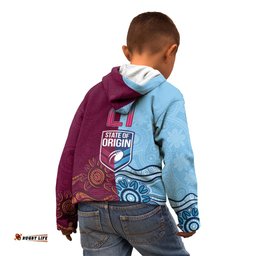 Custom QLD Cane Toad and NSW Cockroach Kid Hoodie Aboriginal Inspired Together