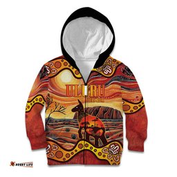 Northern Territory Uluru Kid Hoodie Ayers Rock Kangaroo Aboriginal Art