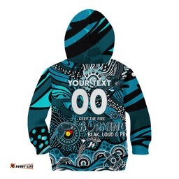 Custom NAIDOC Week 2024 Power Kid Hoodie Aboriginal Animals Keep The Fire Burning