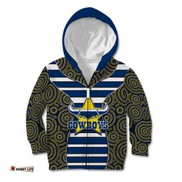NRL Cowboys Kid Hoodie Mix Dot Aboriginal
