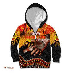 Personalised Happy Father's Day Kid Hoodie Best Dad Australia Aboriginal